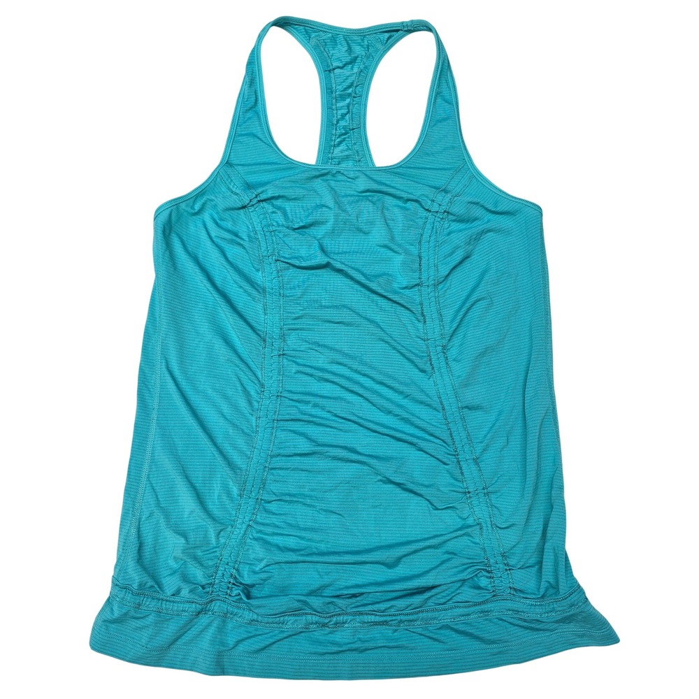Lululemon Run Swiftly Tech Tank Top Teal Blue Ruched Racerback Size 6